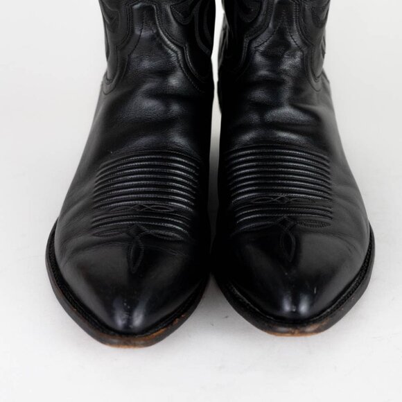 El Dorado Handmade Boot Men's Black Leather Western Cowboy Boots Size 10.5 - Picture 3 of 16